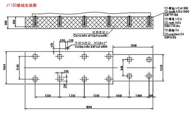 J1150型(500噸)5000千牛臥式冷室壓鑄機安裝圖2